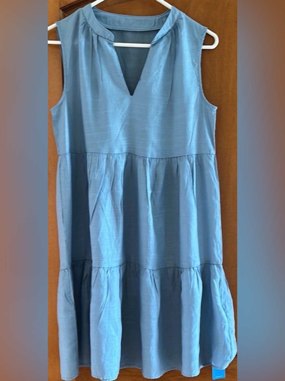 Cupshe Julie Sleeveless V-Neck Pleated Tiered Babydoll Mini Dress NWT S